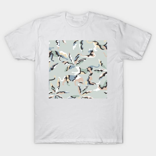 Abstract Jungle with Big Cats / Pastels and Mint T-Shirt by matise